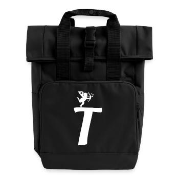 T - Roll Top Backpack with Two Handles - black - Front
