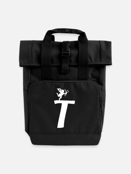T - Rolltop Rucksack mit zwei Griffen - Schwarz