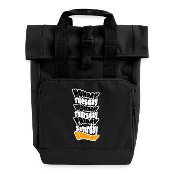LE DIMANCHE, C’EST LE JOUR DE LA COURSE. Longue course ou grasse matinée ? - Sac à dos Roll Top à deux anses - noir - Devant