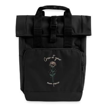Grow at your own pace - Roll Top Backpack with Two Handles - black - Front