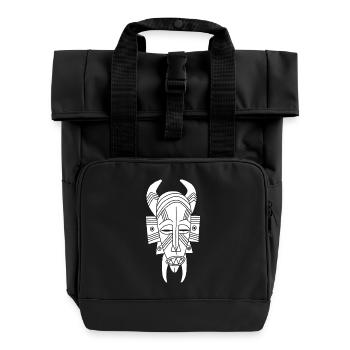 African White Demon - Roll Top Backpack with Two Handles - black - Front