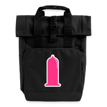 Condom de sexe sûr la prévention du VIH 2c - Sac à dos Roll Top à deux anses - noir - Devant