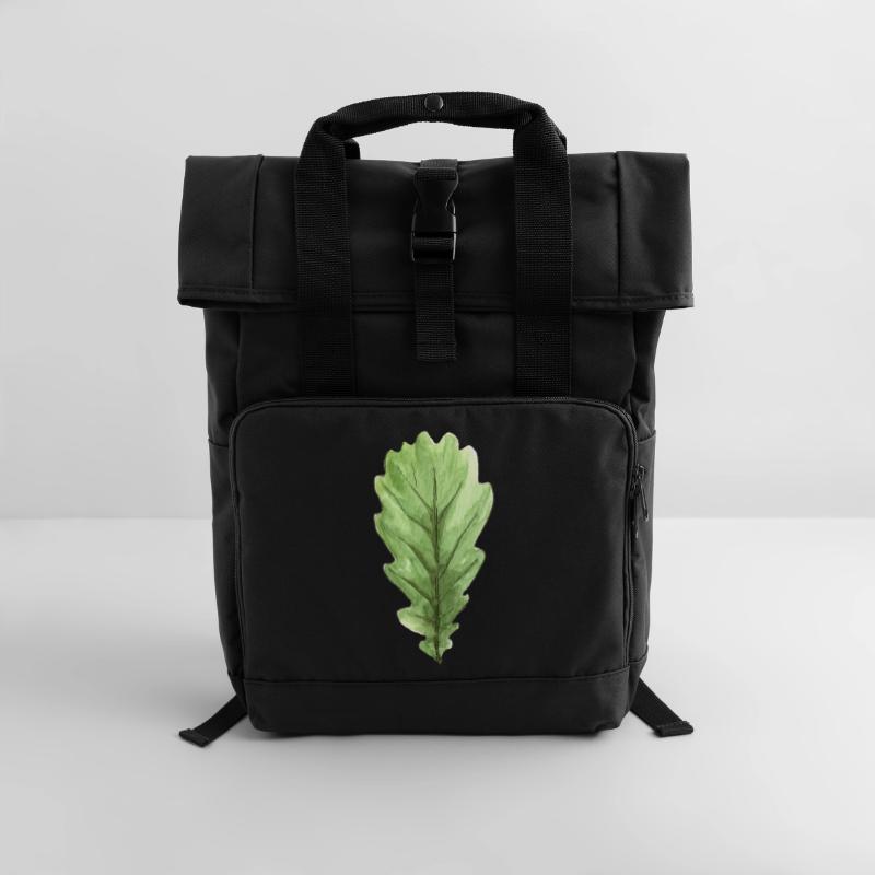 Blatt einer Eiche Rolltop Rucksack mit zwei Griffen