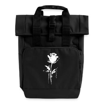 Rose splatter Urban Style - Roll Top Backpack with Two Handles - black - Front