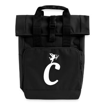 C - Rolltop Rucksack mit zwei Griffen - Schwarz - Vorne