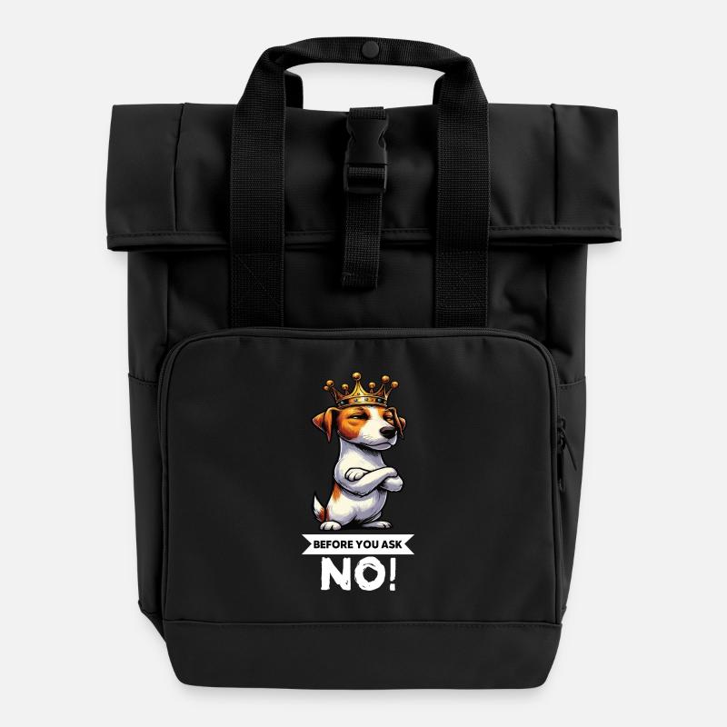 Before You Ask Jack Russel terrier Jack russel dog - Roll Top Backpack with Two Handles - black