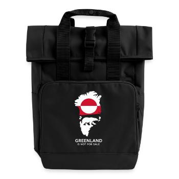 Greenland Polar Bear Flag Arctic Nature Gift - Roll Top Backpack with Two Handles - black - Front