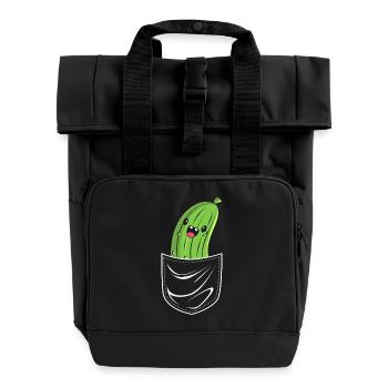 Cucumber Cucumber Pickle - Roll Top Backpack with Two Handles - black - Front