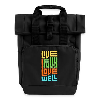Vis pleinement Aime Bien. - Sac à dos Roll Top à deux anses - noir - Devant