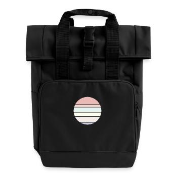Contexte Pastel Circle - Sac à dos Roll Top à deux anses - noir - Devant