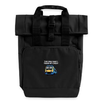 Treinspotter – Die einzige Art, wie ich meine Brust trainiere - Rolltop Rucksack mit zwei Griffen - Schwarz - Vorne