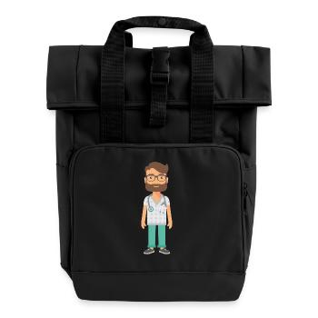 Doktor - Rolltop Rucksack mit zwei Griffen - Schwarz - Vorne