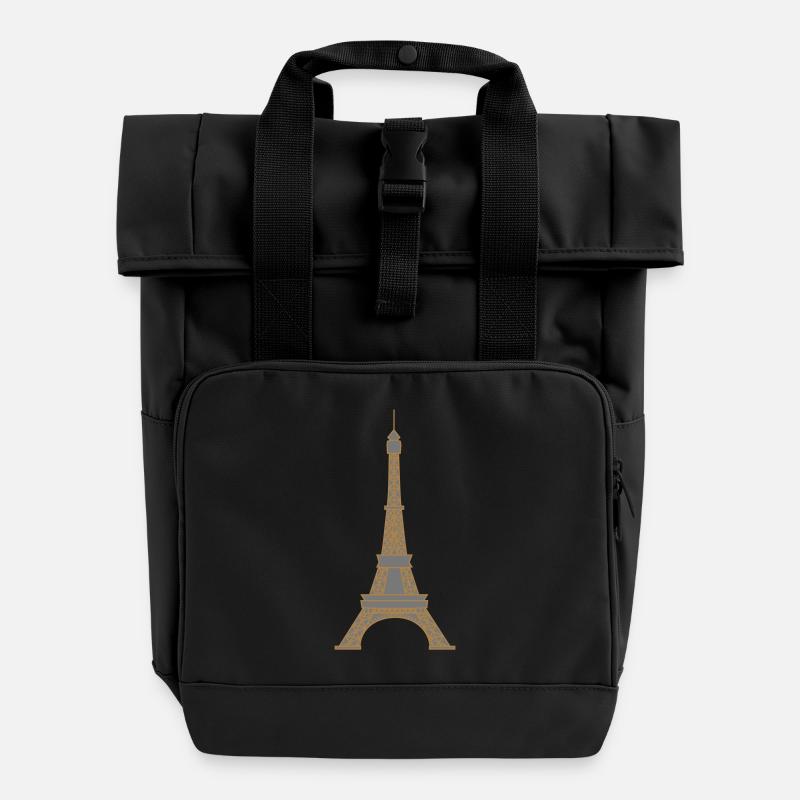 Tour Eiffel TOWER - Sac à dos Roll Top à deux anses - noir
