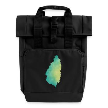 Saint Lucia - Roll Top Backpack with Two Handles - black - Front