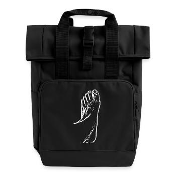Fuß Füße Fußpflege Podologie - Rolltop Rucksack mit zwei Griffen - Schwarz - Vorne