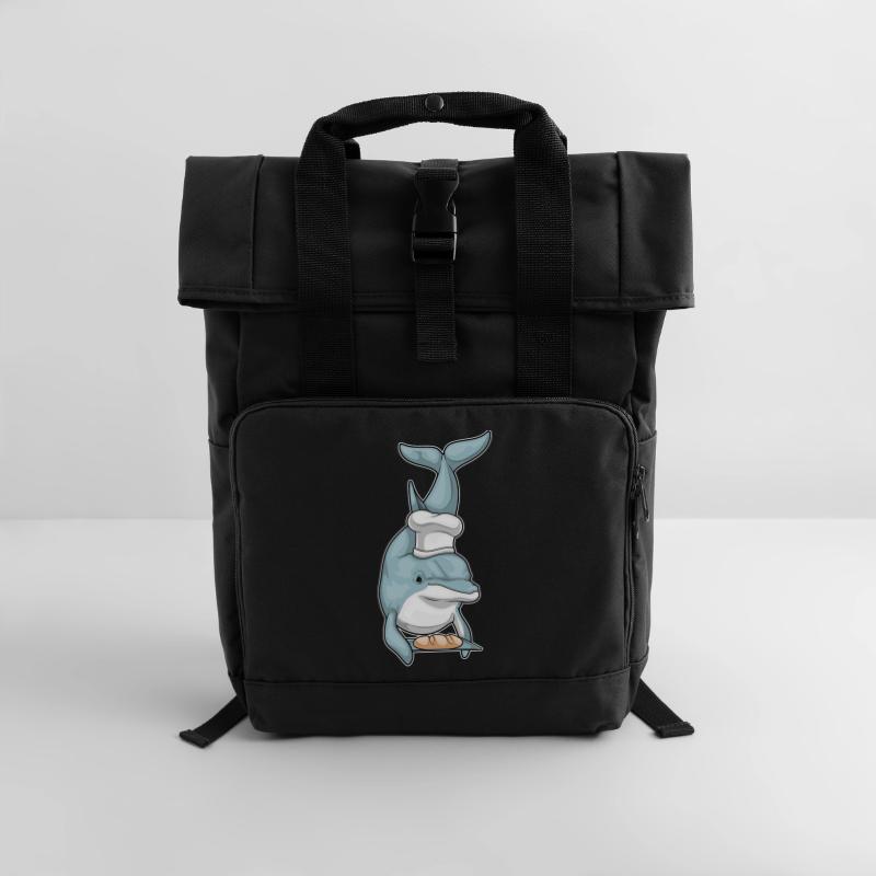 Delfin Baker Bread Roll Top Backpack with Two Handles