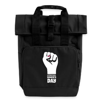 Journée internationale de la femme - Cadeau - Sac à dos Roll Top à deux anses - noir - Devant