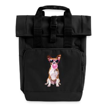 Basenji - Rolltop Rucksack mit zwei Griffen - Schwarz - Vorne