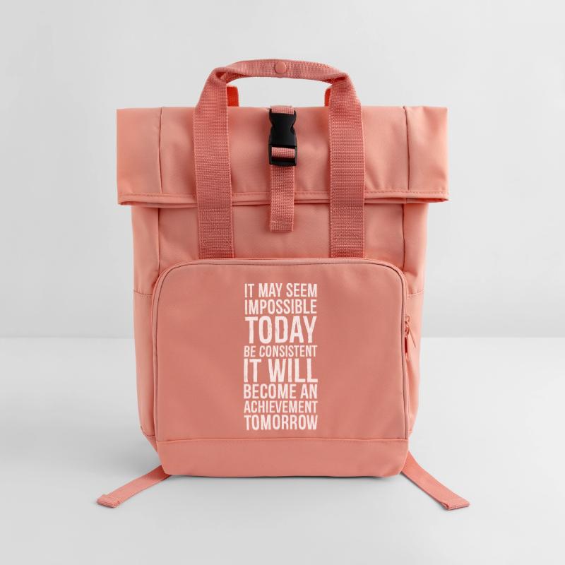 it may seem impossible today be consistent it Rolltop Rucksack mit zwei Griffen