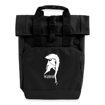 Antiker weißer Kriegerhelm - Rolltop Rucksack mit zwei Griffen - Schwarz - Vorne