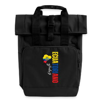 Ecuadorianischer Stolz, vertikales Design - Rolltop Rucksack mit zwei Griffen - Schwarz - Vorne