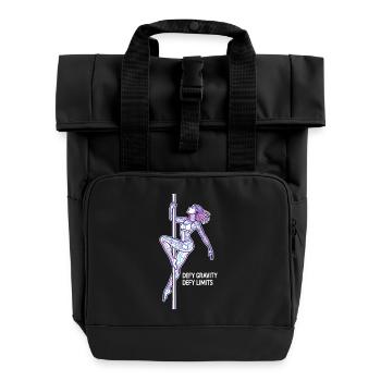 Pole Dance Line Art – Starke Frau Geschenk - Rolltop Rucksack mit zwei Griffen - Schwarz - Vorne