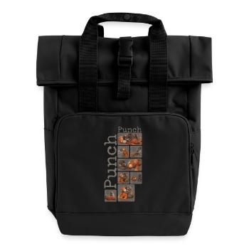 Süßer Baby Affe gibt Faustschlag Monkey Punch - Rolltop Rucksack mit zwei Griffen - Schwarz - Vorne