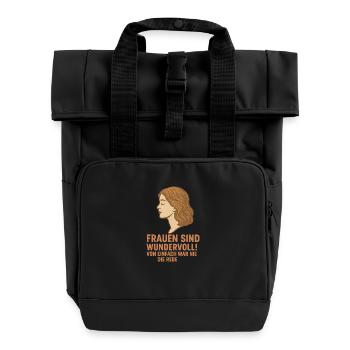 Wonderful girl power - Roll Top Backpack with Two Handles - black - Front