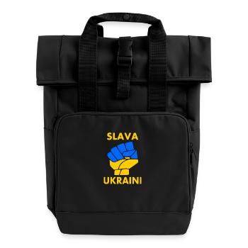 Slava ukraini - Roll Top Backpack with Two Handles - black - Front