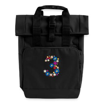 Fleurs 3 - Sac à dos Roll Top à deux anses - noir - Devant