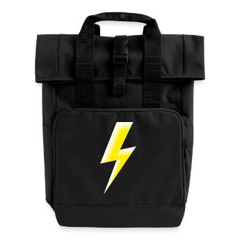Smiley Flash - Roll Top Backpack with Two Handles - black - Front