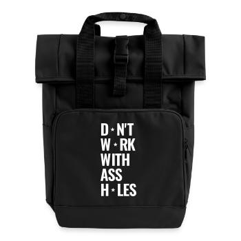 Motivation für die Arbeitswelt - Rolltop Rucksack mit zwei Griffen - Schwarz - Vorne