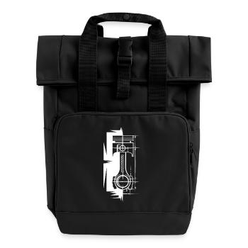Piston Croquis hors bloc moteur voiture symbole v8 logo - Sac à dos Roll Top à deux anses - noir - Devant