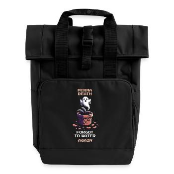 Mort permanente | L’oubli des plantes | Dicton du joueur - Sac à dos Roll Top à deux anses - noir - Devant