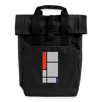 Blocs géométriques abstraits - Sac à dos Roll Top à deux anses - noir - Devant