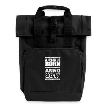 Year 2017 - Roll Top Backpack with Two Handles - black - Front