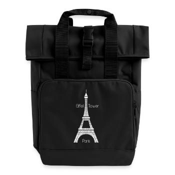 Eiffel Tower (dark) - Rolltop Rucksack mit zwei Griffen - Schwarz - Vorne