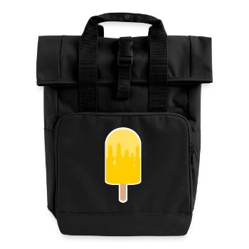 Eis am Stil / Eiscreme / Sonne Sommer-Shirt - Rolltop Rucksack mit zwei Griffen - Schwarz - Vorne
