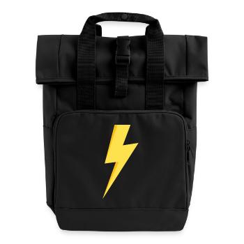 Eclair jaune - Sac à dos Roll Top à deux anses - noir - Devant