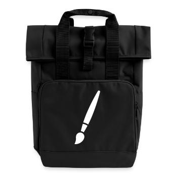 Pinceau, peinture, symbole artistique - Sac à dos Roll Top à deux anses - noir - Devant