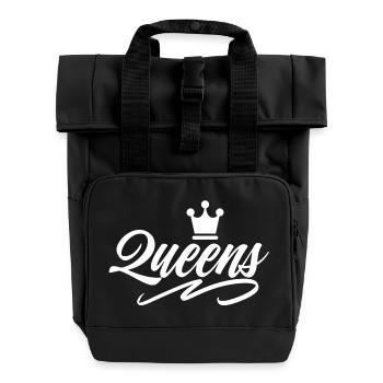 Queens - Roll Top Backpack with Two Handles - black - Front