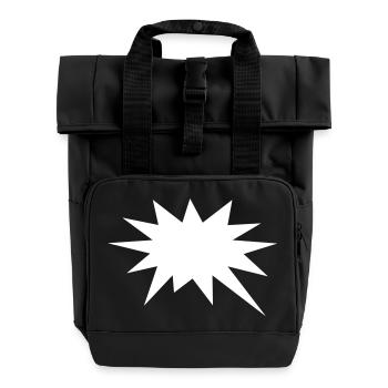 Comic bubble, your text, template, speechbubble, - Roll Top Backpack with Two Handles - black - Front