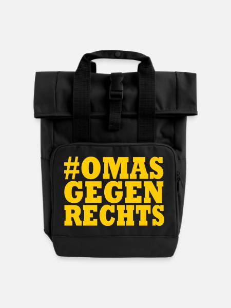 omas gegen rechts - Rolltop Rucksack mit zwei Griffen - Schwarz