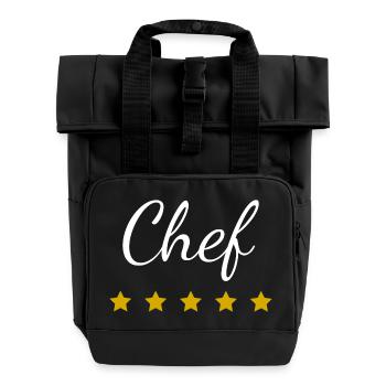 Küchenchef 5 Sterne Hotel - Rolltop Rucksack mit zwei Griffen - Schwarz - Vorne
