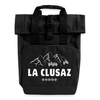 ski, station de ski, la Clusaz - Sac à dos Roll Top à deux anses - noir - Devant