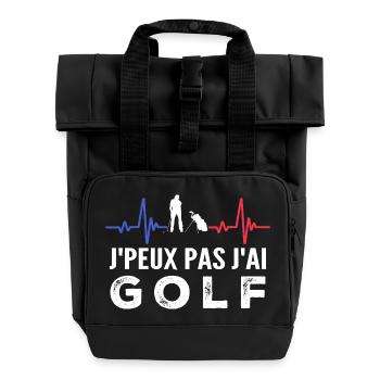 I can't I have golf - Roll Top Backpack with Two Handles - black - Front