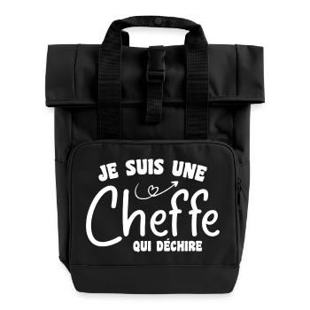 I'm a rocking chef - Roll Top Backpack with Two Handles - black - Front
