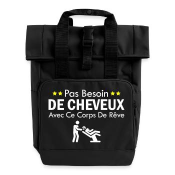 Pas besoin de cheveux avec ce corps de rêve - Sac à dos Roll Top à deux anses - noir - Devant