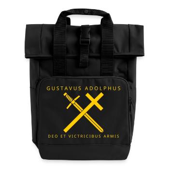 Gustavus Adolphus - Roll Top Backpack with Two Handles - black - Front