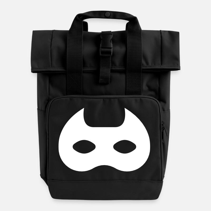 Mask of a Superhero - Roll Top Backpack with Two Handles - black